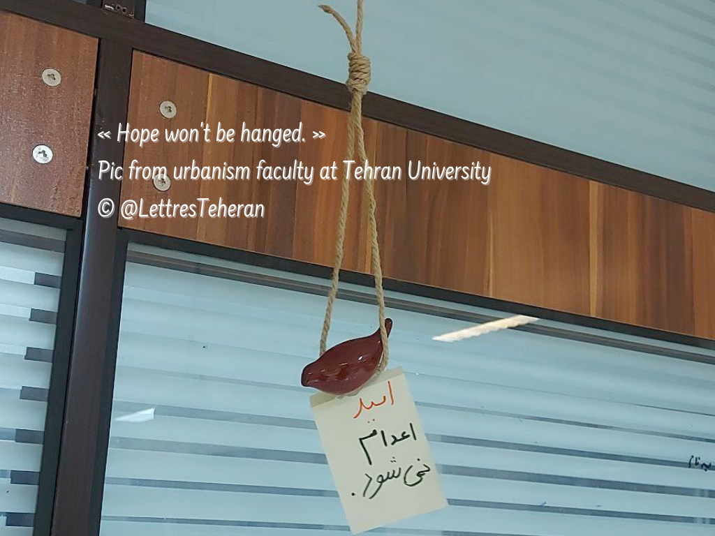 Hope won't be hanged, pic from Tehran University